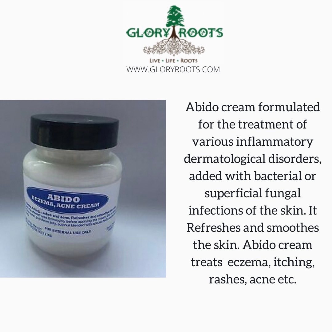 Abido cream- shipping worldwide via GloryRoots.com. #GloryRoots #Abido #Remedies #Natural #Organic #Skin #Hair #Bitters #Creams #Wellbeing #Roots #Herbal #Ghana #Nigeria #IvoryCoast #Jamaica